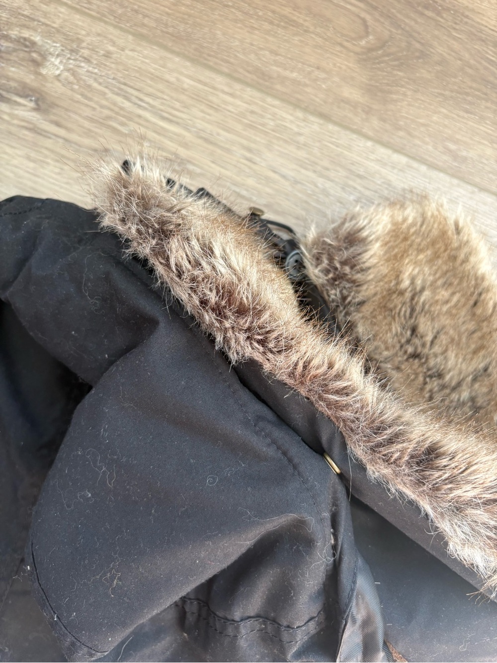 Barbour kelsall Black Hooded Parka with Faux Fur Trim - Picture 10 of 11